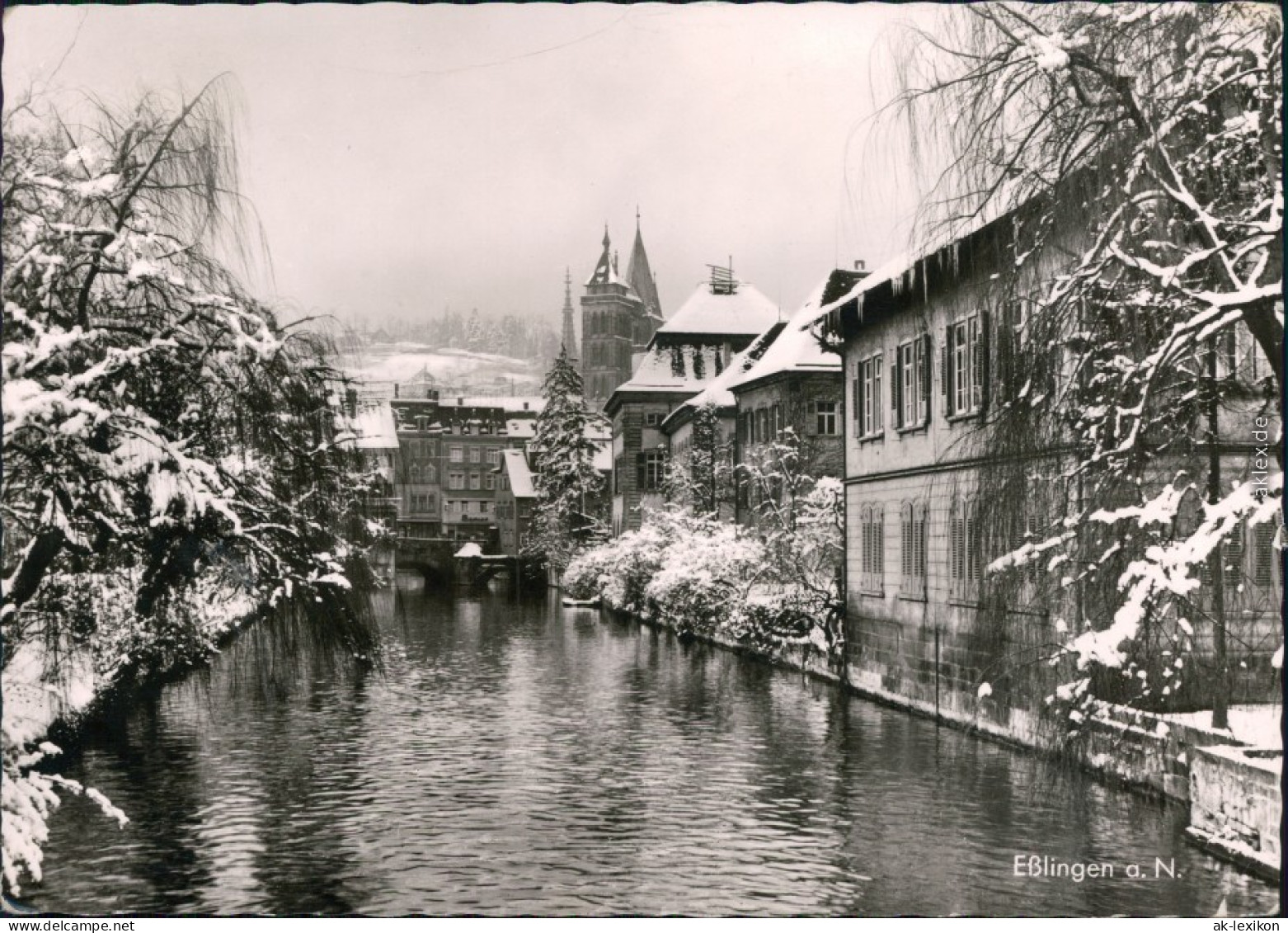 Ansichtskarte Esslingen Winter Ansicht 1963 - Esslingen