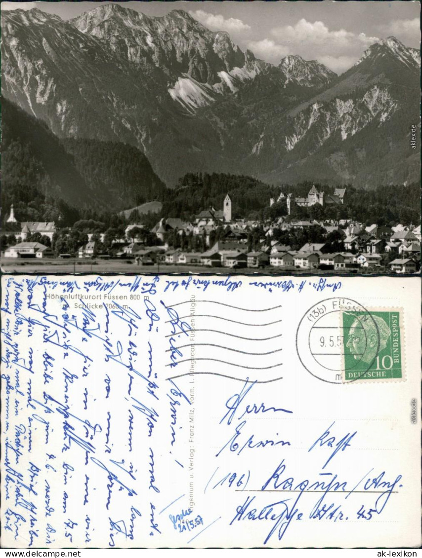 Ansichtskarte Füssen Panorama-Ansicht 1957 - Füssen