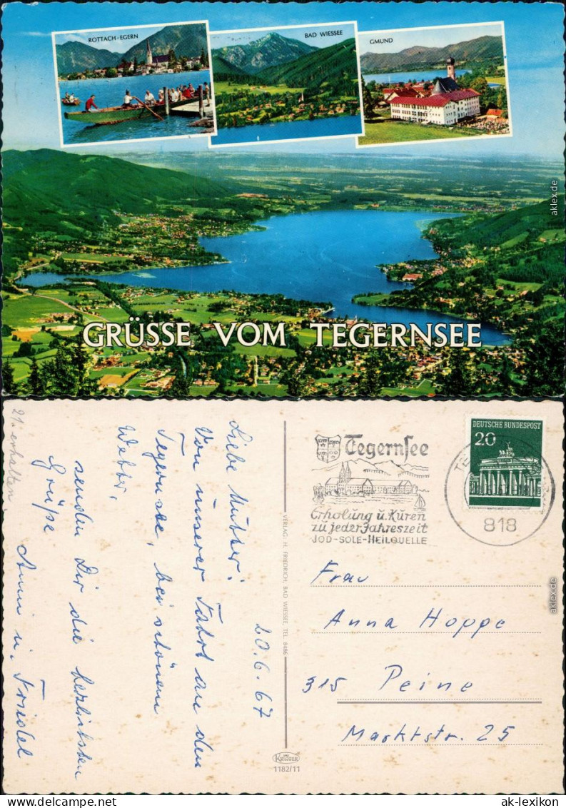 Tegernsee (Stadt) Luftbild - Tegernsee, Rottach-Egern, Bad Wiessee, Gemund 1967 - Tegernsee