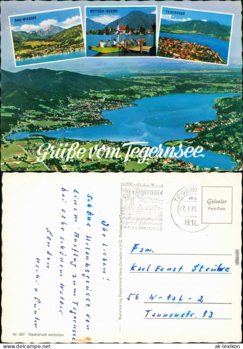 Tegernsee (Stadt) Luftbild Tegernsee, Bad Wiessee, Rottach-Egern 1975 - Tegernsee