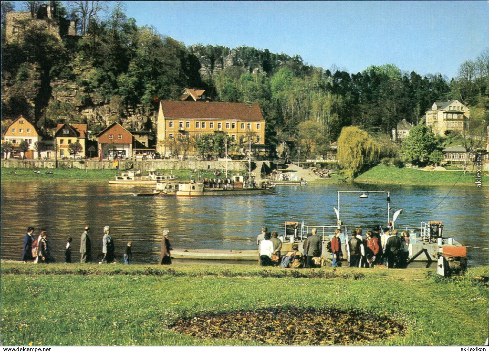 Ansichtskarte Rathen Dampferanlegestelle Mit Gästen 1988 - Rathen
