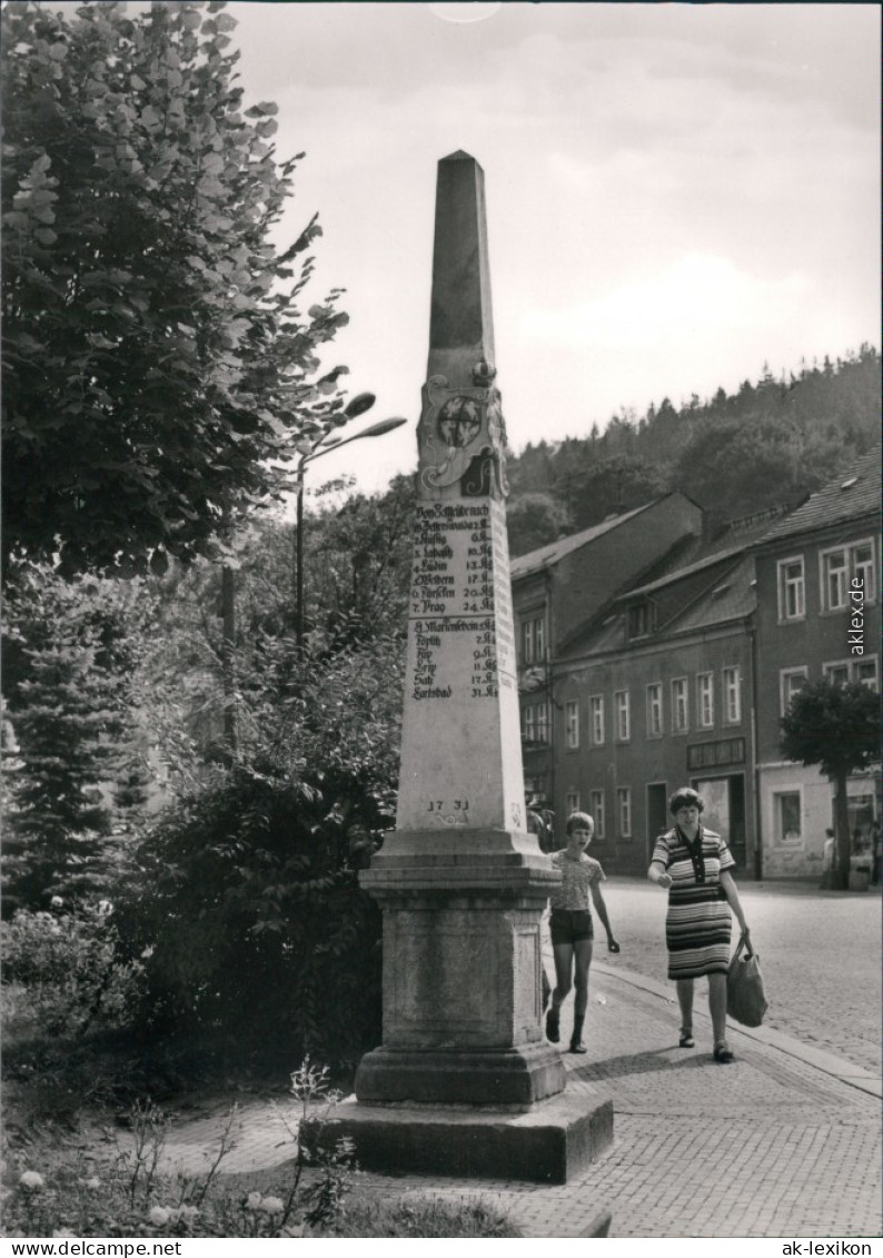 Ansichtskarte Bad Gottleuba-Bad Gottleuba-Berggießhübel Postsäule 1984 - Bad Gottleuba-Berggiesshuebel