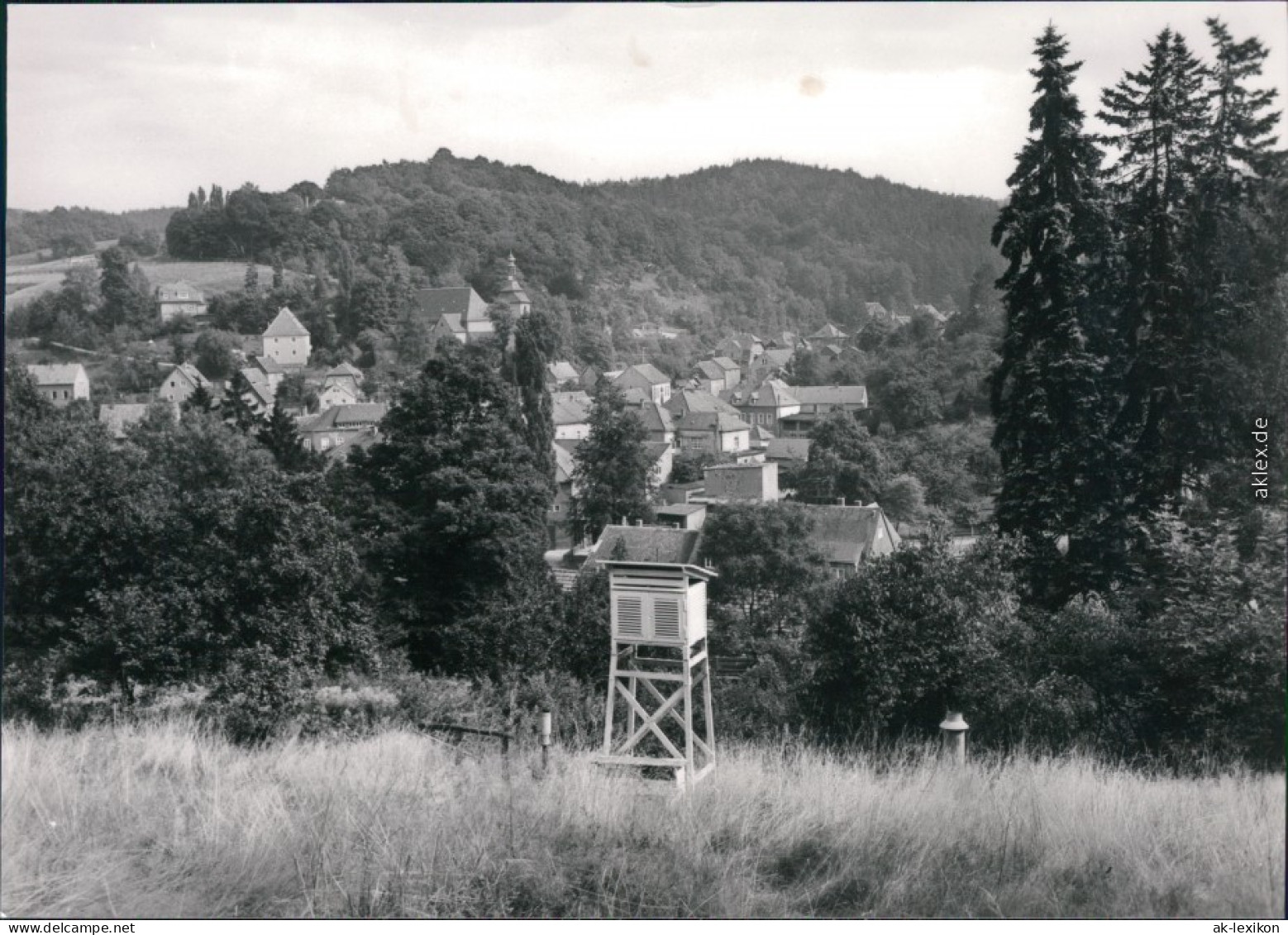 Bad Gottleuba-Berggießhübel Panorama-Ansicht Mit Hochstand Im Vordergrund 1984 - Bad Gottleuba-Berggiesshuebel