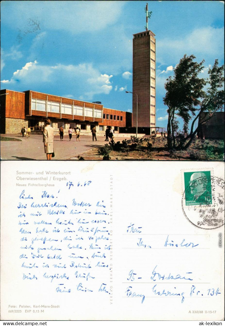 Ansichtskarte Oberwiesenthal Neues Fichtelberghaus 1968 - Oberwiesenthal
