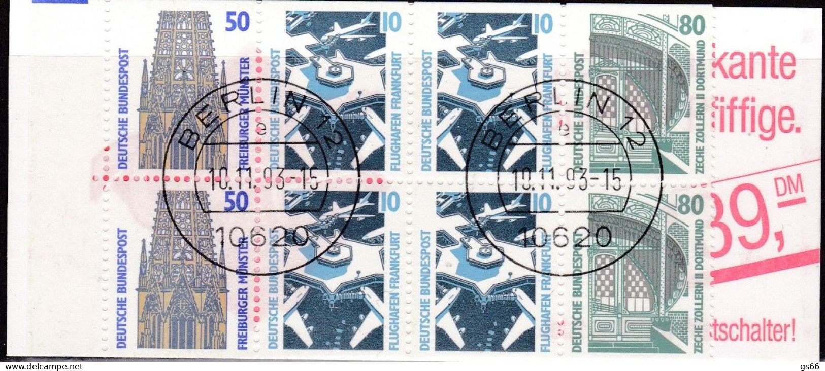 Bund , 1993, MH 29 A,used Oo,  Sehenswürdigkeiten - 1971-2000