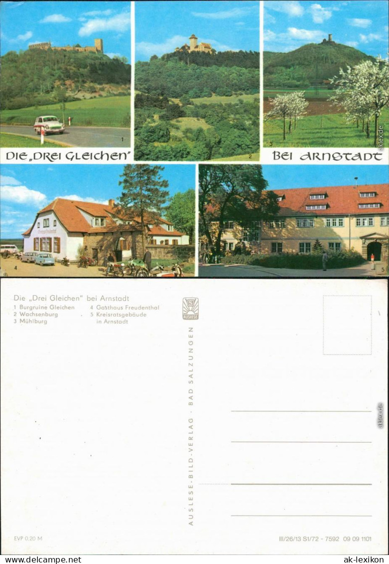 Arnstadt Burgruine Gleichen, Veste Wachsenburg Gasthaus, Kreisratsgebäude 1972 - Arnstadt