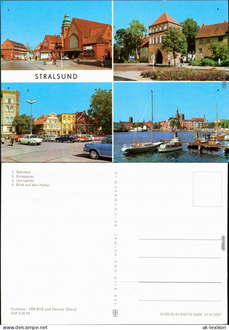 Stralsund Bahnhof, Kniepertor, Leninplatz, Blick Auf Den Hafen 1975 - Stralsund