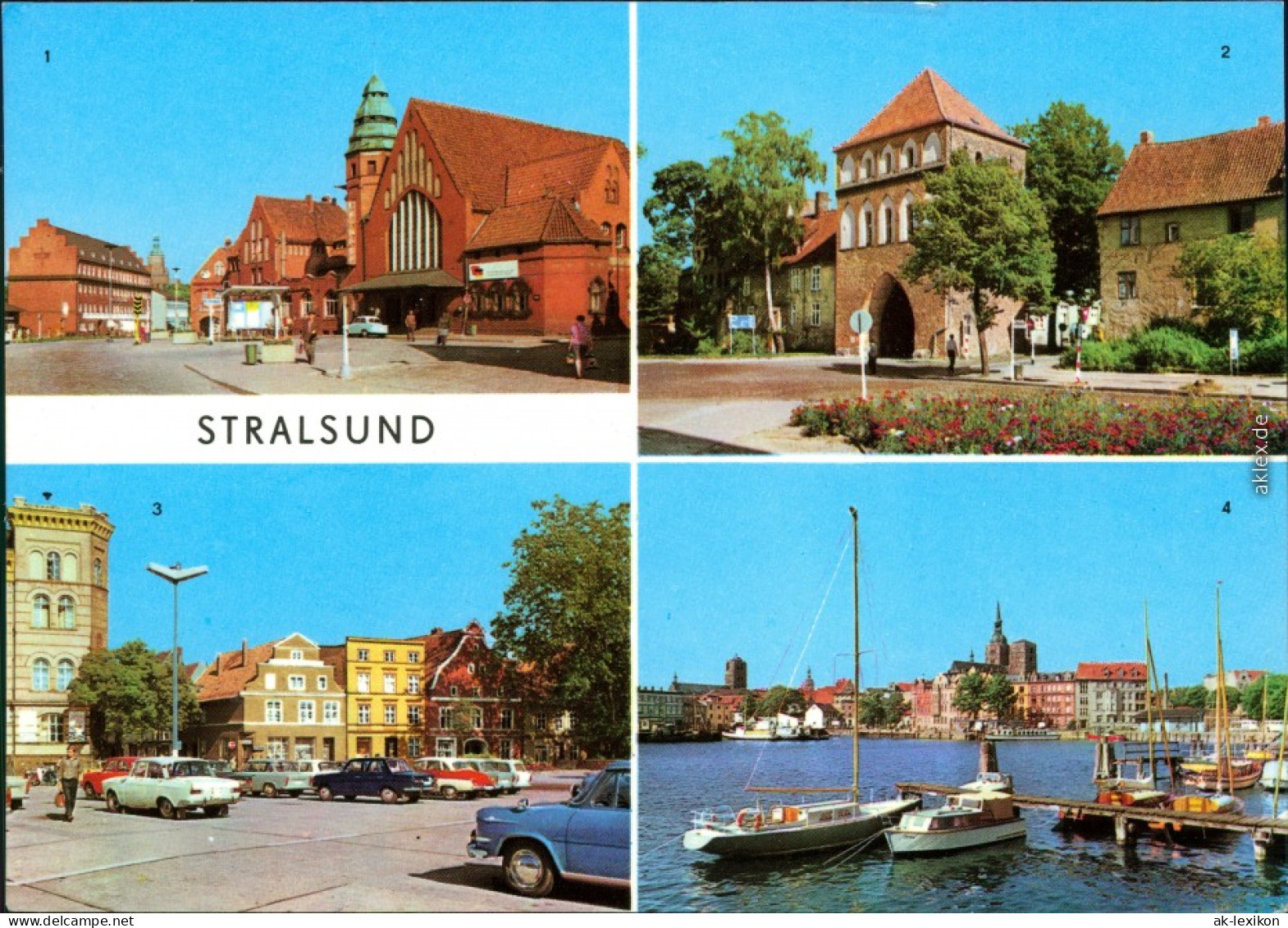 Stralsund Bahnhof, Kniepertor, Leninplatz, Blick Auf Den Hafen 1975 - Stralsund