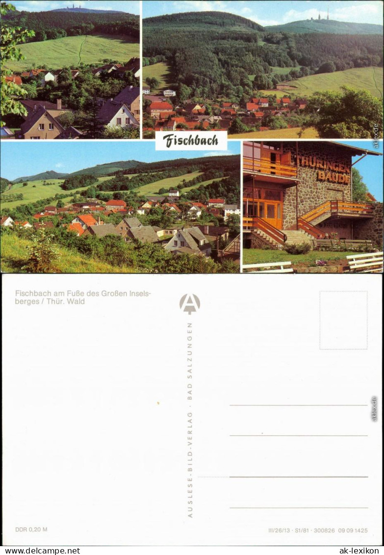 Fischbach (Inselberg)-Waltershausen Überblick, Panorama, Thüringer Baude 1981 - Waltershausen