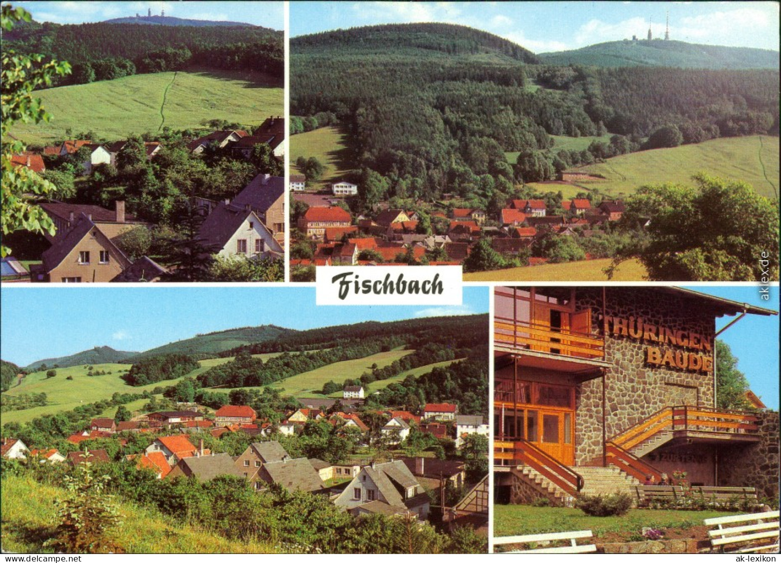 Fischbach (Inselberg)-Waltershausen Überblick, Panorama, Thüringer Baude 1981 - Waltershausen