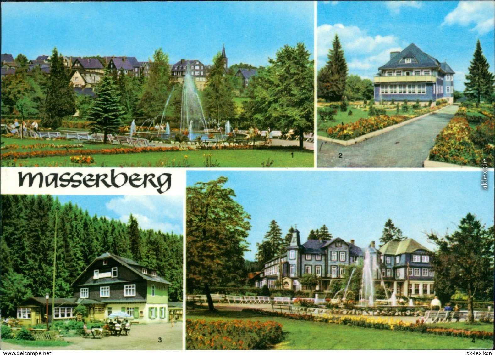 Ansichtskarte Masserberg Kurpark, Augenheilstätte, Massermühle, Kurhaus 1971 - Masserberg