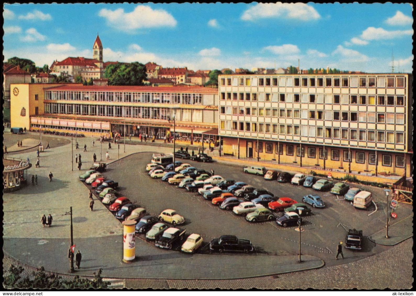 Ansichtskarte Kassel Hauptbahnhof, Parkplatz VW Käfer 1967 - Kassel