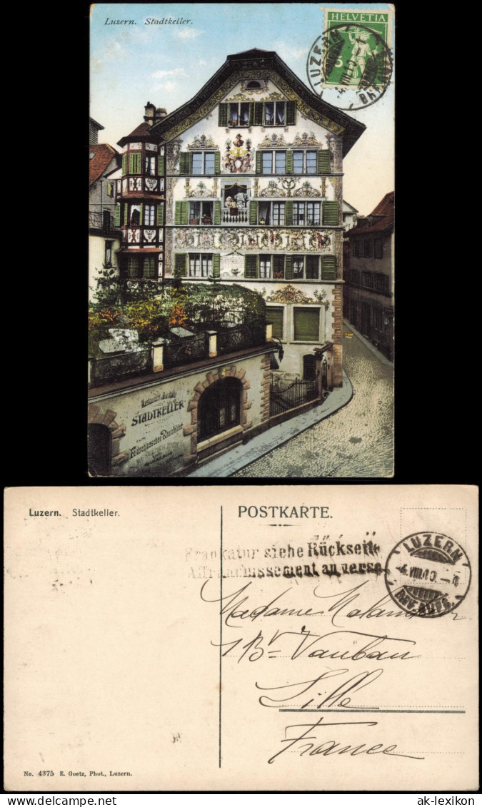Ansichtskarte Luzern Lucerna Stadtteilansicht Partie Am Stadtkeller 1910 - Autres & Non Classés