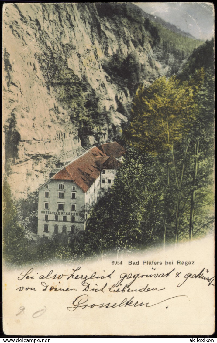 Ansichtskarte Pfäfers Hotel Restaurant Bad Pfäfers Bei Ragaz 1910 - Sonstige & Ohne Zuordnung