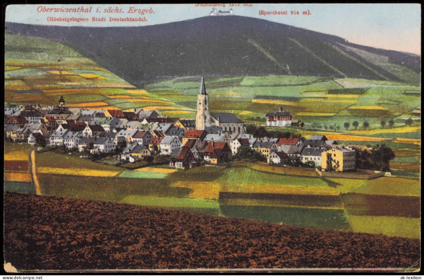 Ansichtskarte Oberwiesenthal Panorama-Ansicht, Sächsisches Erzgebirge 1920 - Oberwiesenthal