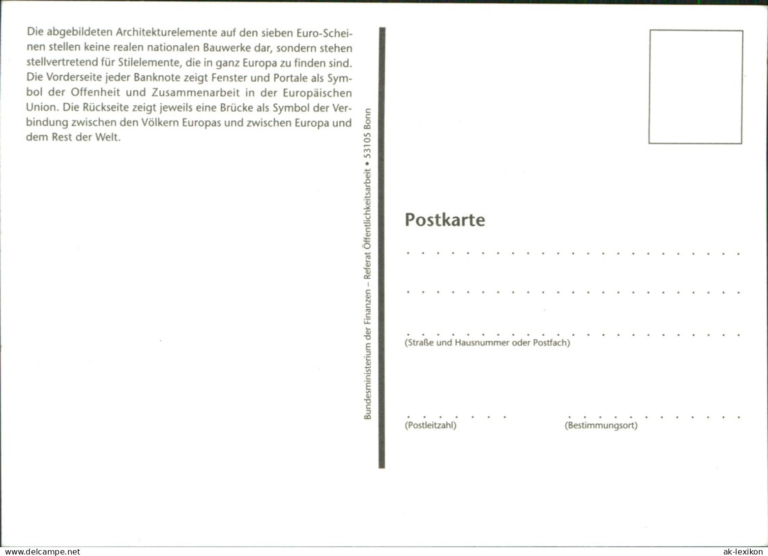 Ansichtskarte  Geldscheine Vorderseite Rückseite Der 500 EURO Banknote 2000 - Contemporain (à Partir De 1950)