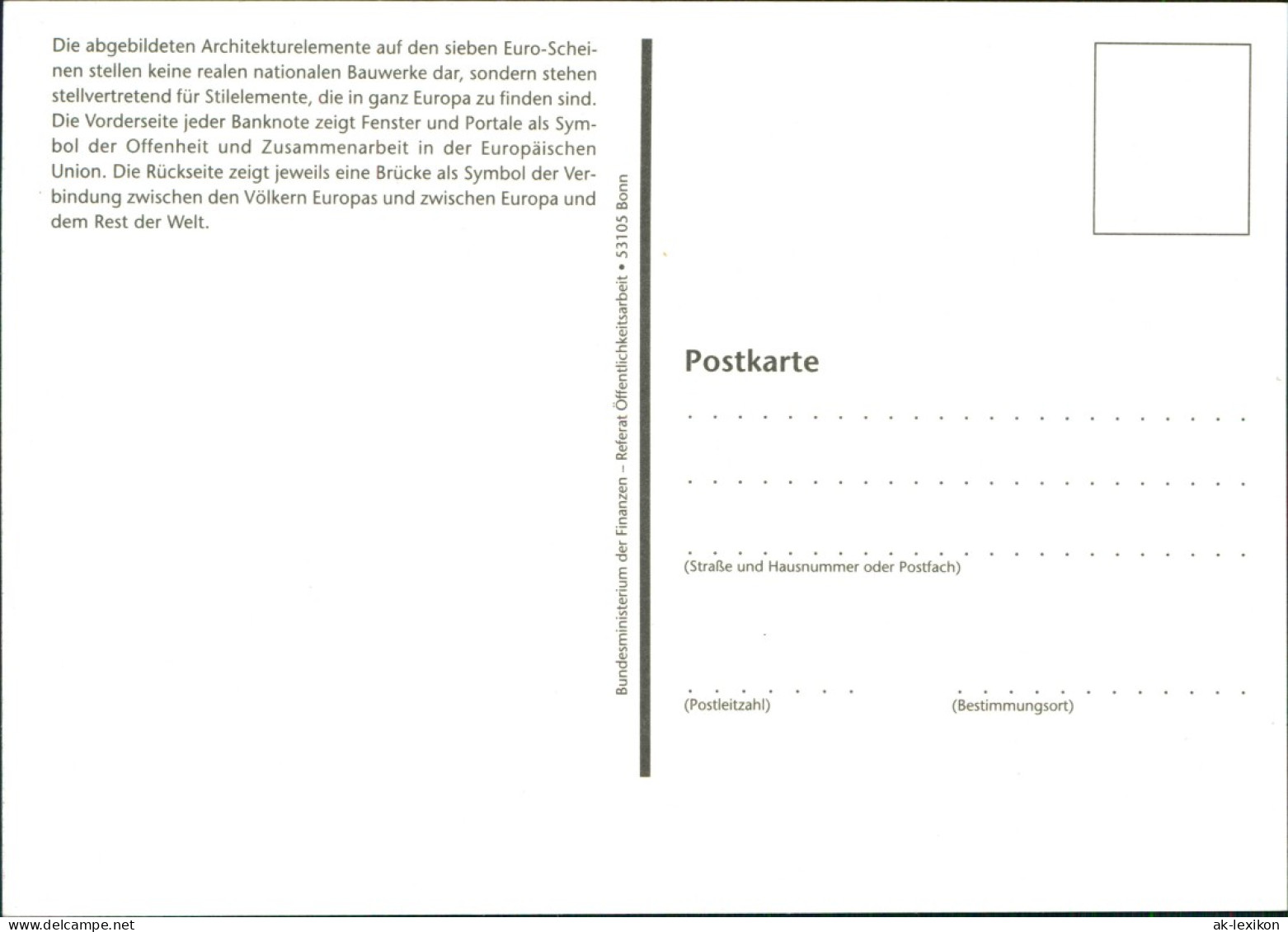Ansichtskarte  Geldscheine Vorderseite Rückseite Der 50 EURO Banknote 2000 - Zeitgenössisch (ab 1950)