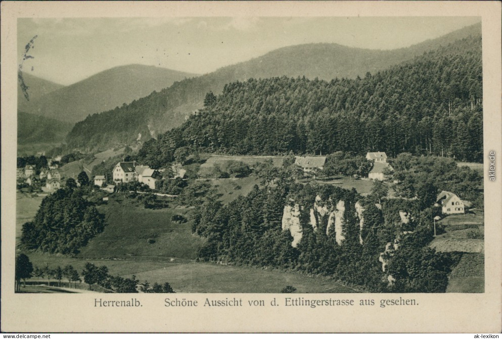 Bad Herrenalb Panorama-Ansicht - Von Der Ettlingstraße Aus Gesehen 1915 - Bad Herrenalb