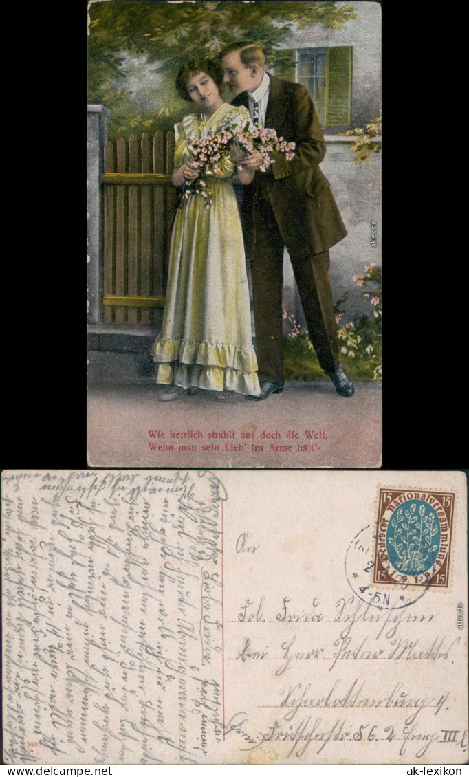 Ansichtskarte  Menschen/Soziales Leben - Liebespaare - Mit Blumen 1912 - Paare