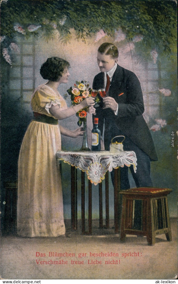 Ansichtskarte  Menschen/Soziales Leben - Liebespaare - Beim Anstoßen 1921 - Couples