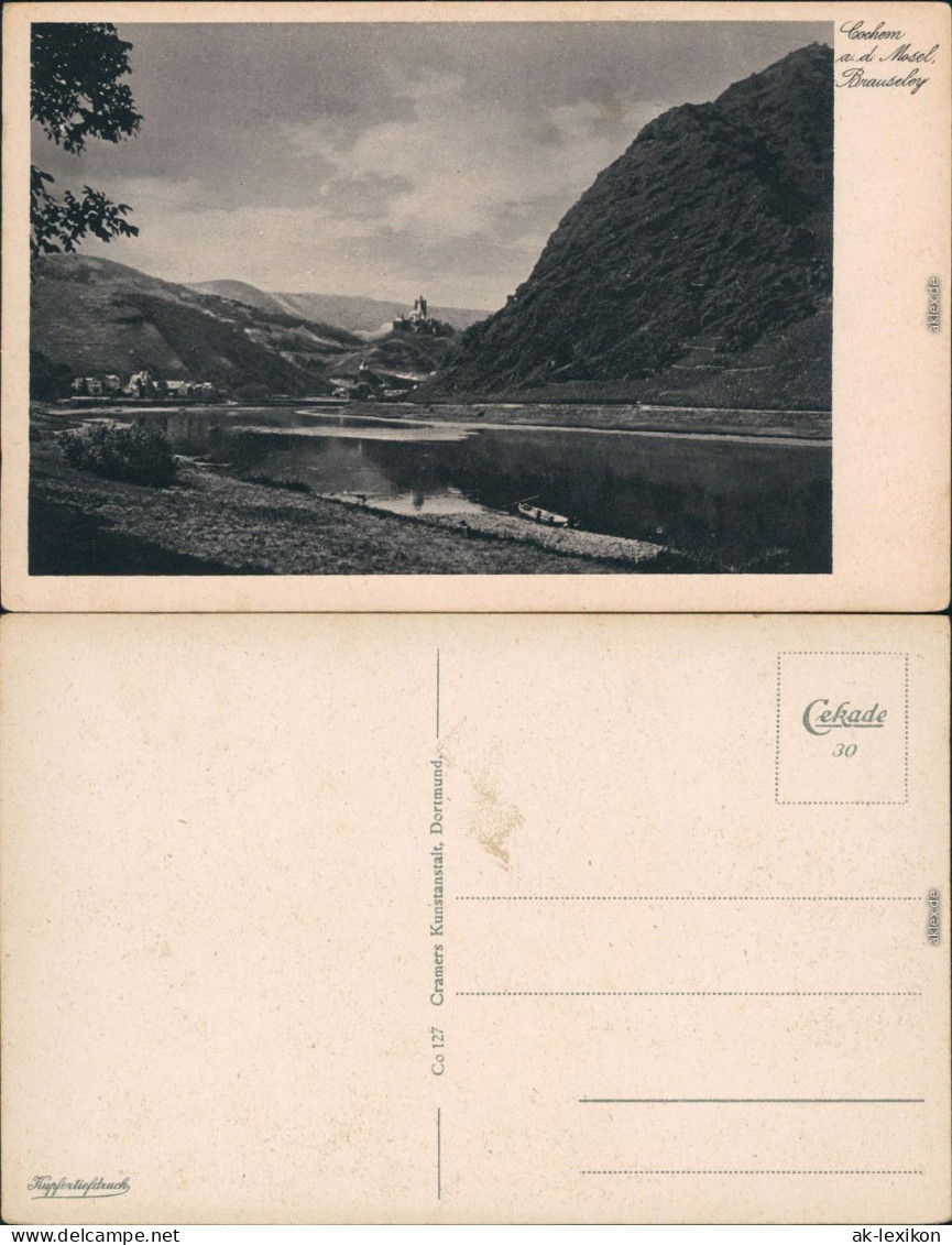 Ansichtskarte Cochem Kochem Panorama-Ansicht - Braunseley 1934 - Cochem