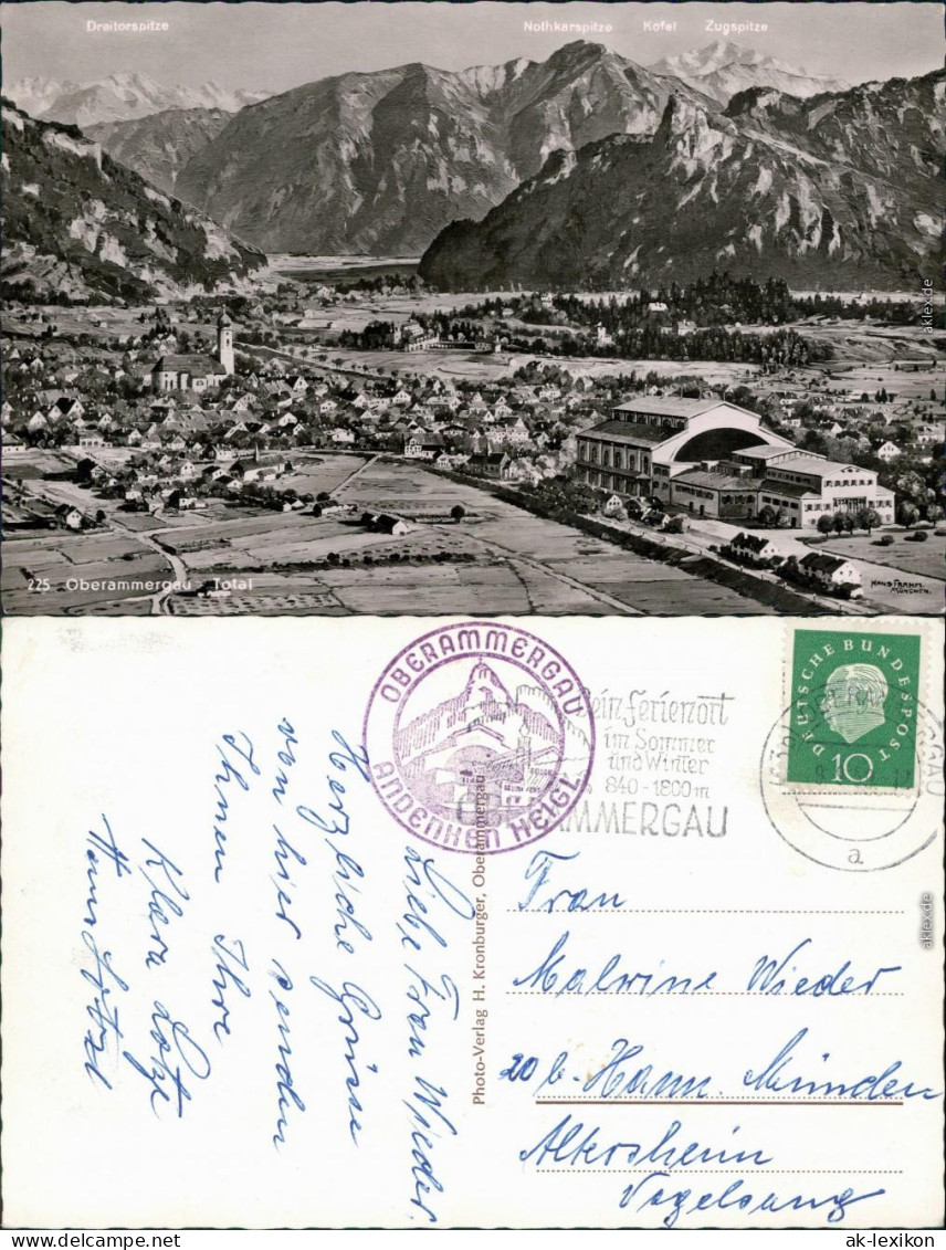 Ansichtskarte Oberammergau Panorama-Ansicht 1959 - Oberammergau