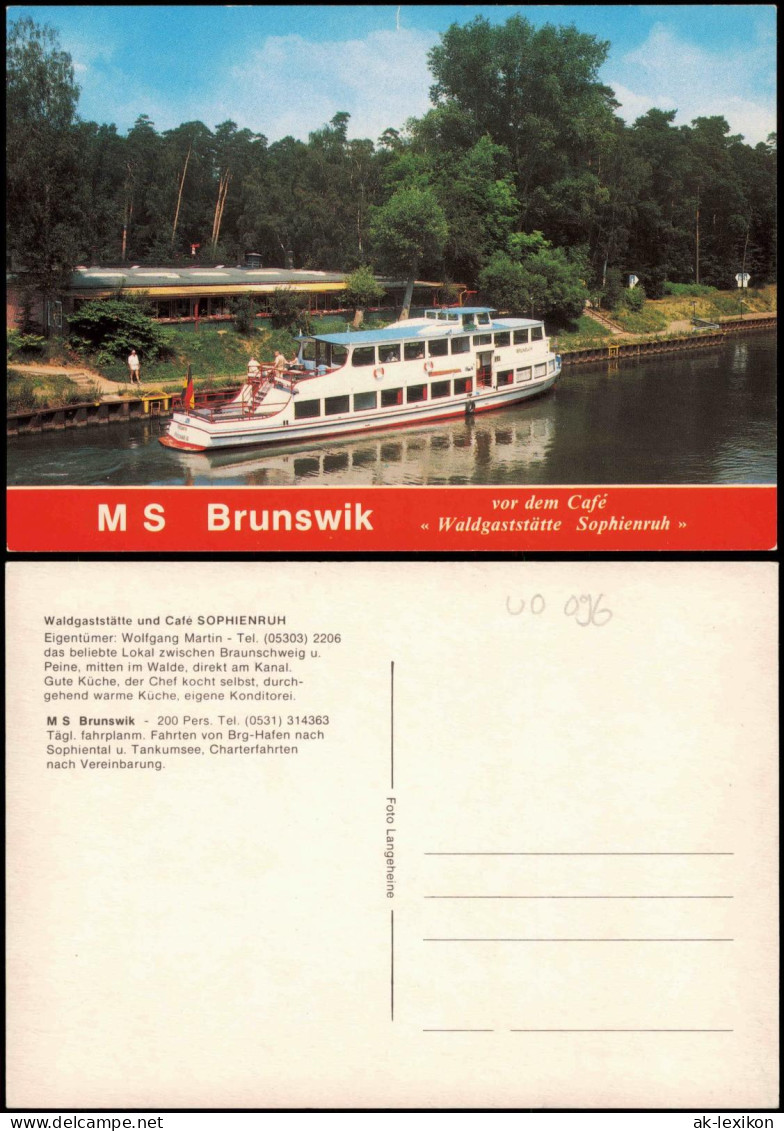 Fahrgastschiff  MS Brunswik Cafe Sophienruh Braunschweig Peine 1979 - Transbordadores