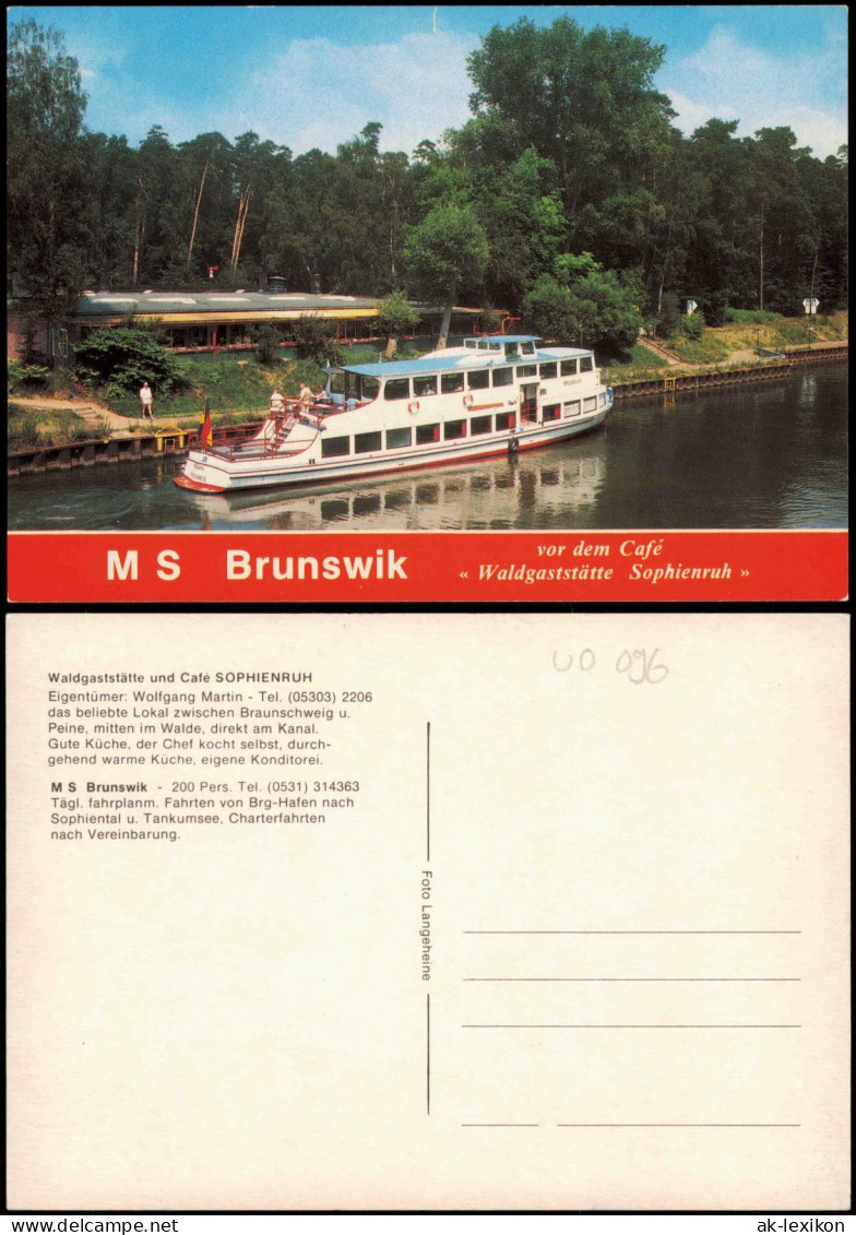 Fahrgastschiff  MS Brunswik Cafe Sophienruh Braunschweig Peine 1979 - Traghetti