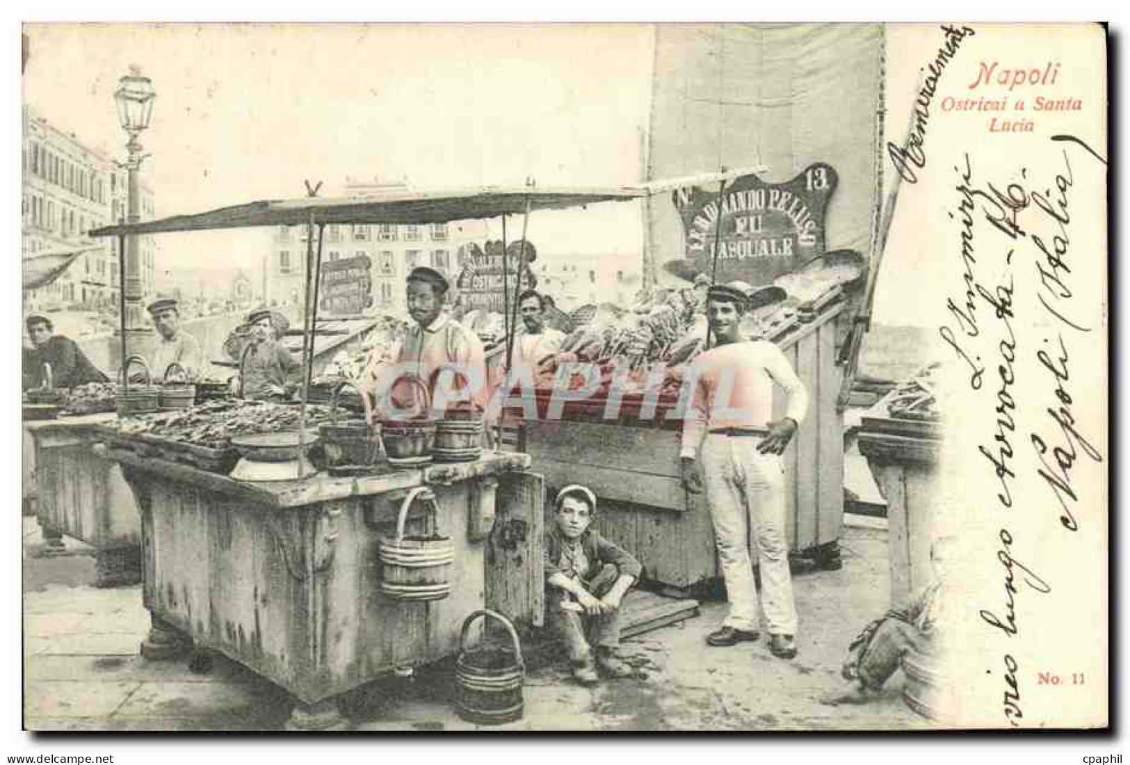 CPA Napoli Ostricai A Santa Lucia Marchand De Poissons TOP - Shopkeepers