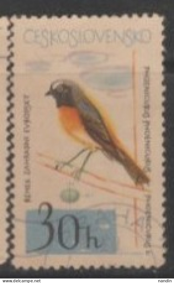 1964 CZECHOSLOVAKIA USED STAMP ON BIRD/Phoenicurus Phoenicurus/Fauna/Birds/Flycatchers - Pics & Grimpeurs