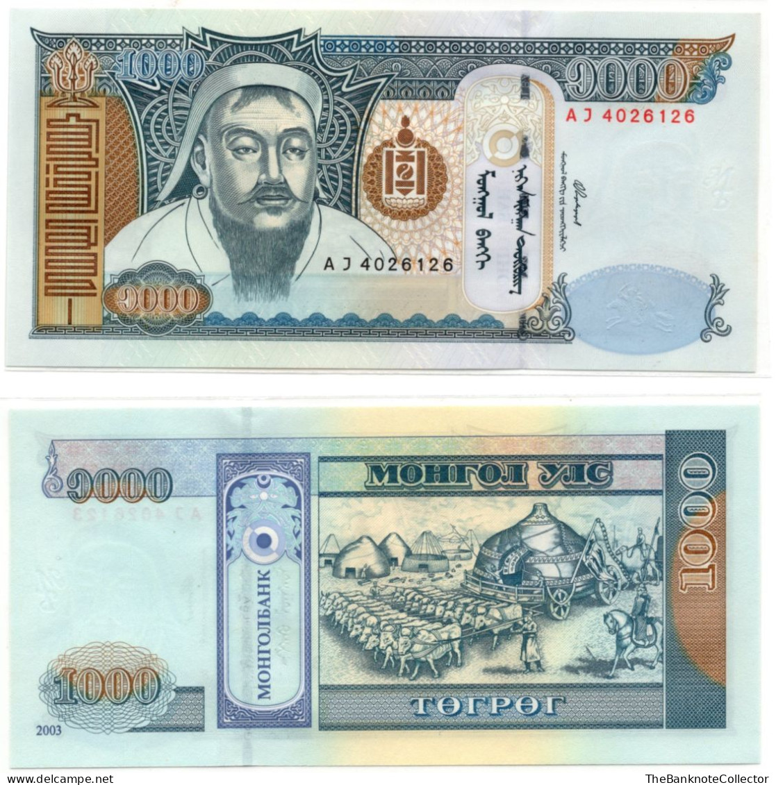 Mongolia 1000 Tugrik 2003 P-67 UNC - Mongolie