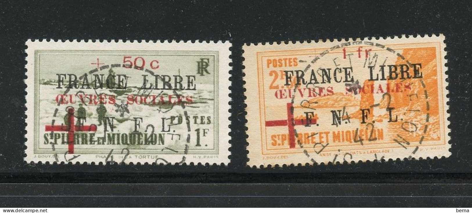 SAINT PIERRE ET MIQUELON 310/311 FRANCE LIBRE OEUVRES SOCIALES OBLITERE USED - Gebraucht