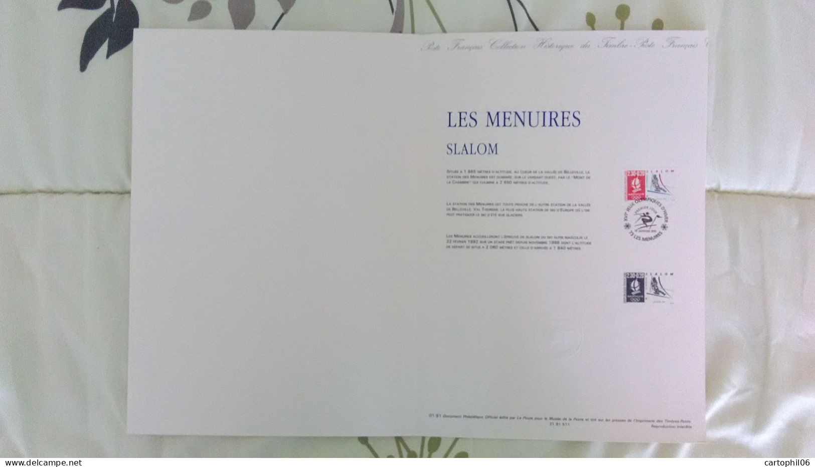 - Document Premier Jour JEUX OLYMPIQUES ALBERTVILLE - LES MENUIRES 19.1.1991 - SLALOM - - Inverno1992: Albertville