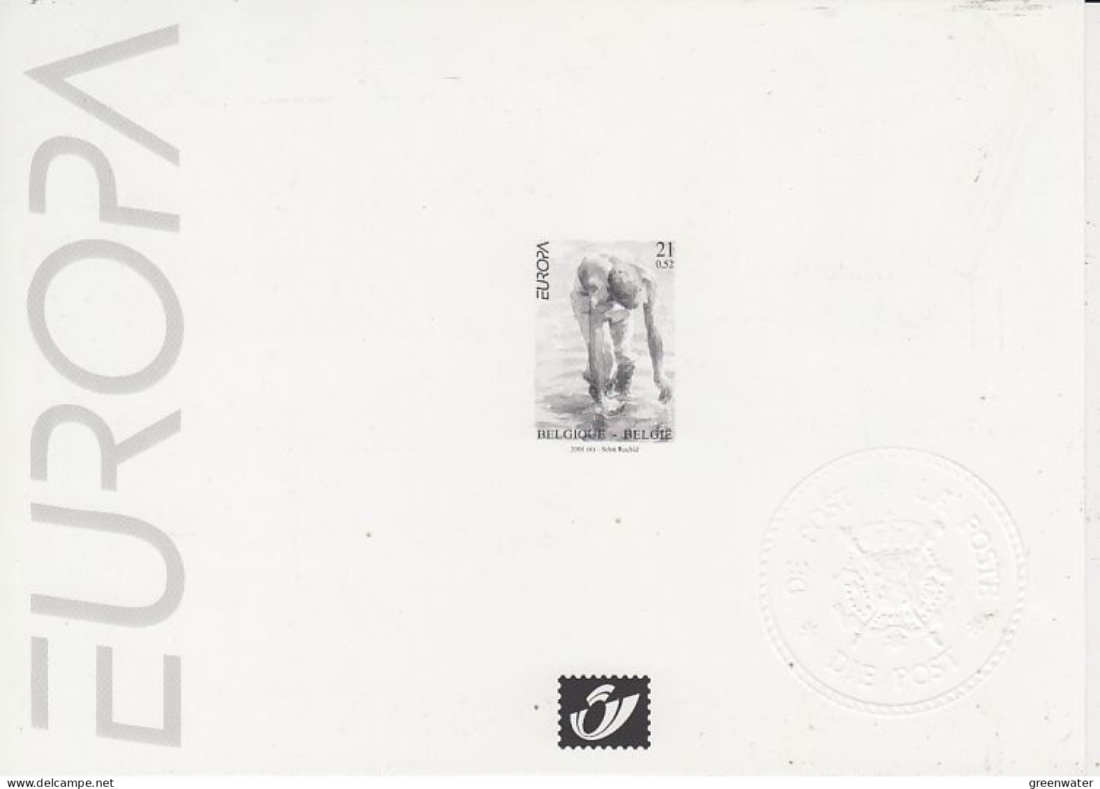 Europa Cept 2001 Belgium Black & White M/s  Unused (ZW169) - 2001