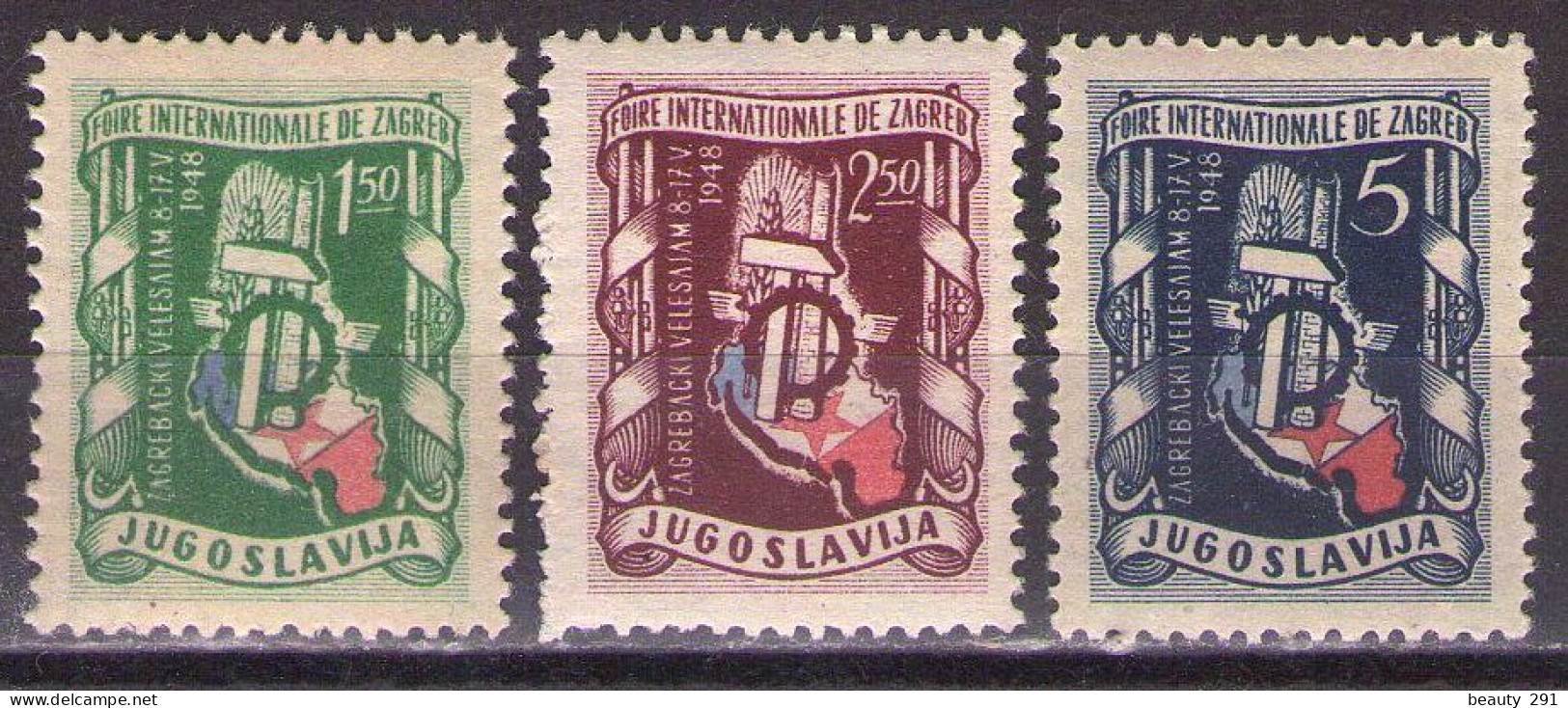 Yugoslavia 1948 Zagreb Fair, Mi 539-541 - MNH**VF - Unused Stamps