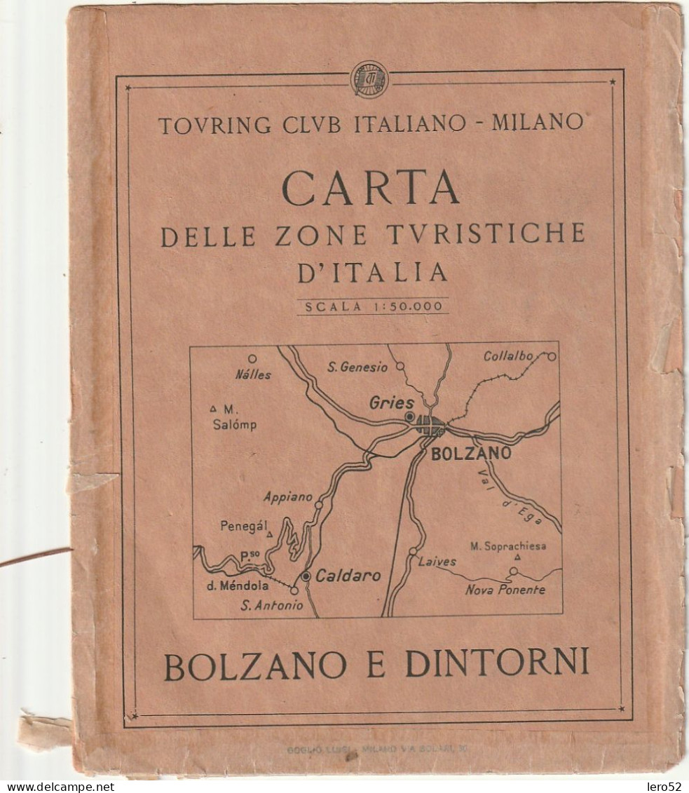 CARTINA GEOGRAFICA TOURING CLUB ITALIA BOLZANO E DINTORNI - Ohne Zuordnung