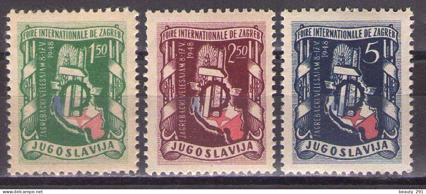 Yugoslavia 1948 Zagreb Fair, Mi 539-541 - MNH**VF - Ongebruikt