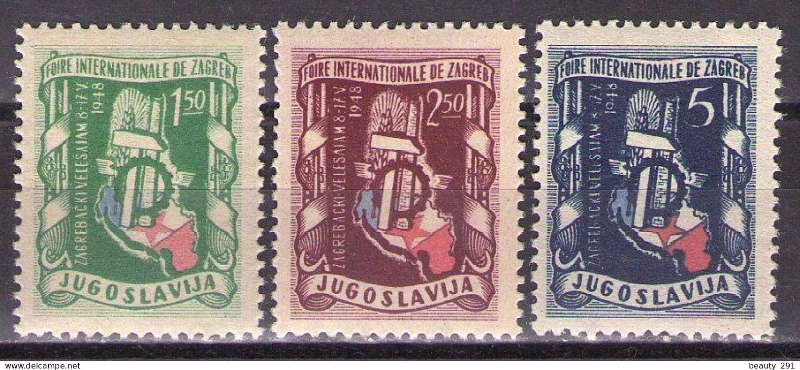 Yugoslavia 1948 Zagreb Fair, Mi 539-541 - MNH**VF - Unused Stamps