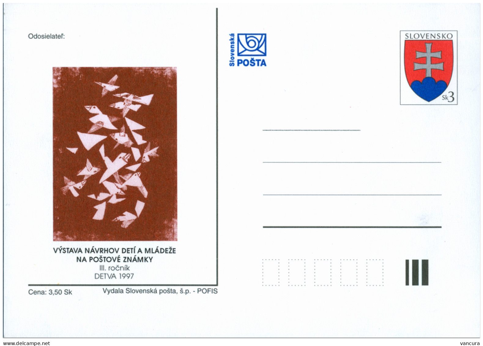 CDV 22 Slovakia Detva Exhibition Of The Stamp Design Of Youth And Children 1997 - Expositions Philatéliques