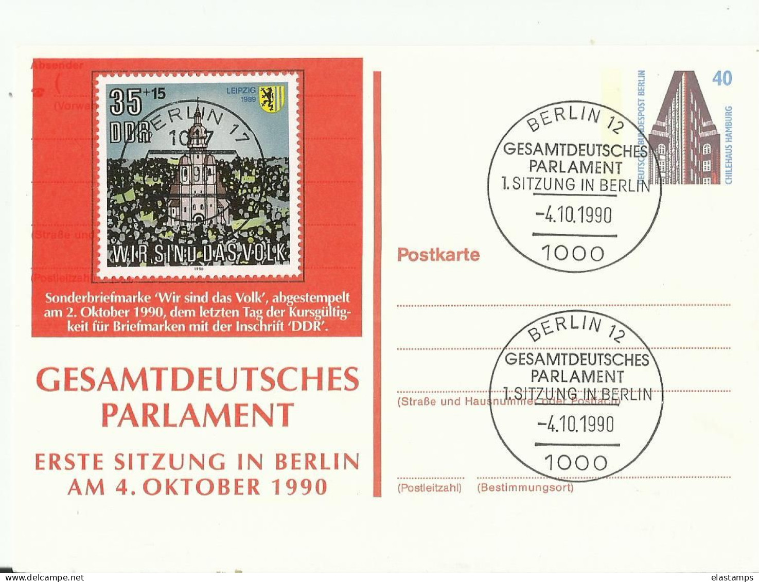 BDR GS EMA BERLIN 1990 - Frankeermachines (EMA)