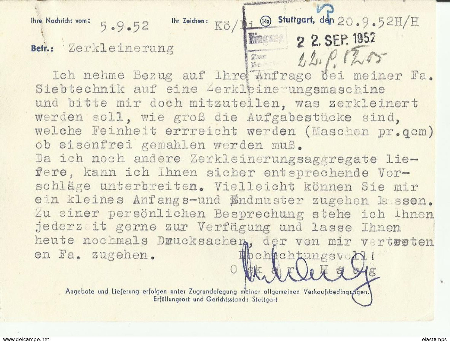 BDR GS 1952 - Postkarten - Ungebraucht