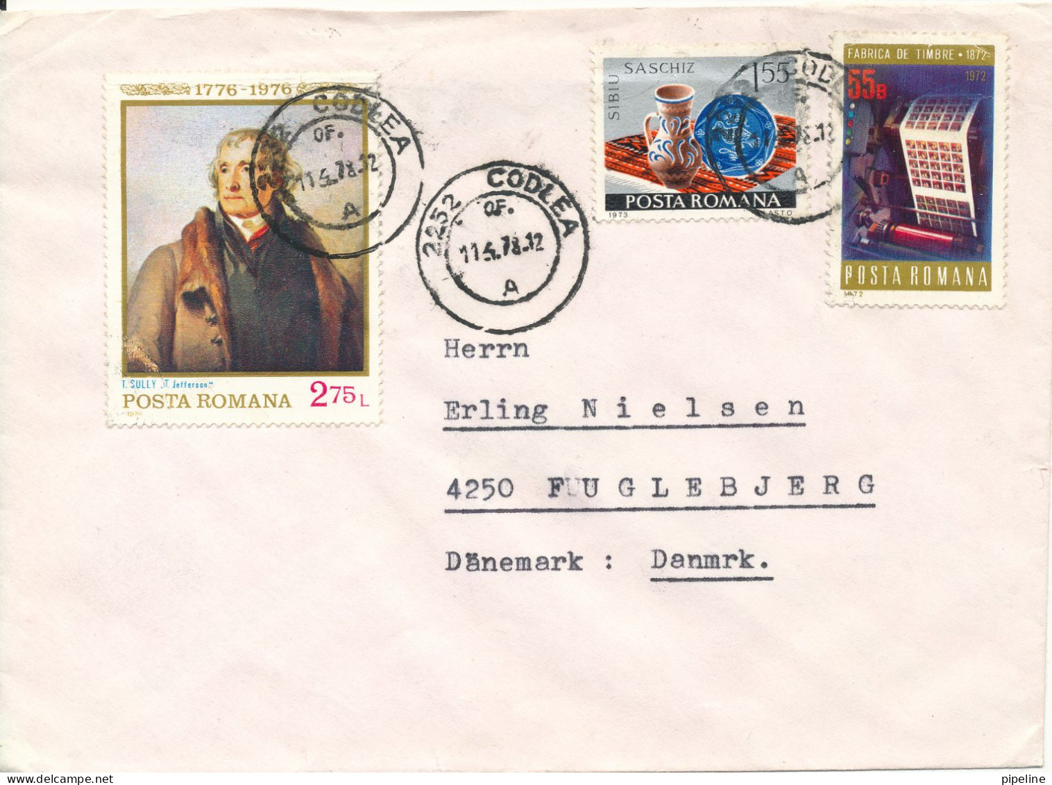 Romania Cover Sent To Denmark 11-4-1978 Topic Stamps Art Painting And Other - Briefe U. Dokumente