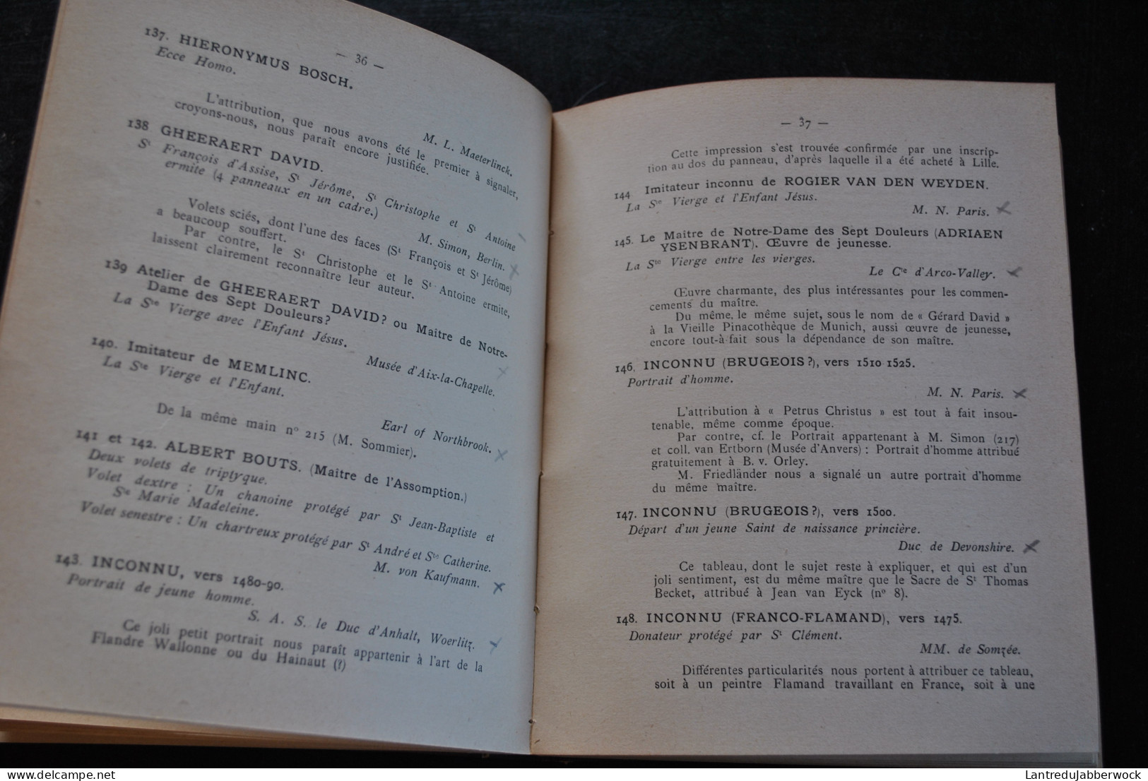 Georges H. DE LOO Bruges 1902 Exposition de tableaux flamands des XIVè XVè XVIè siècles Catalogue critique RARE reliure