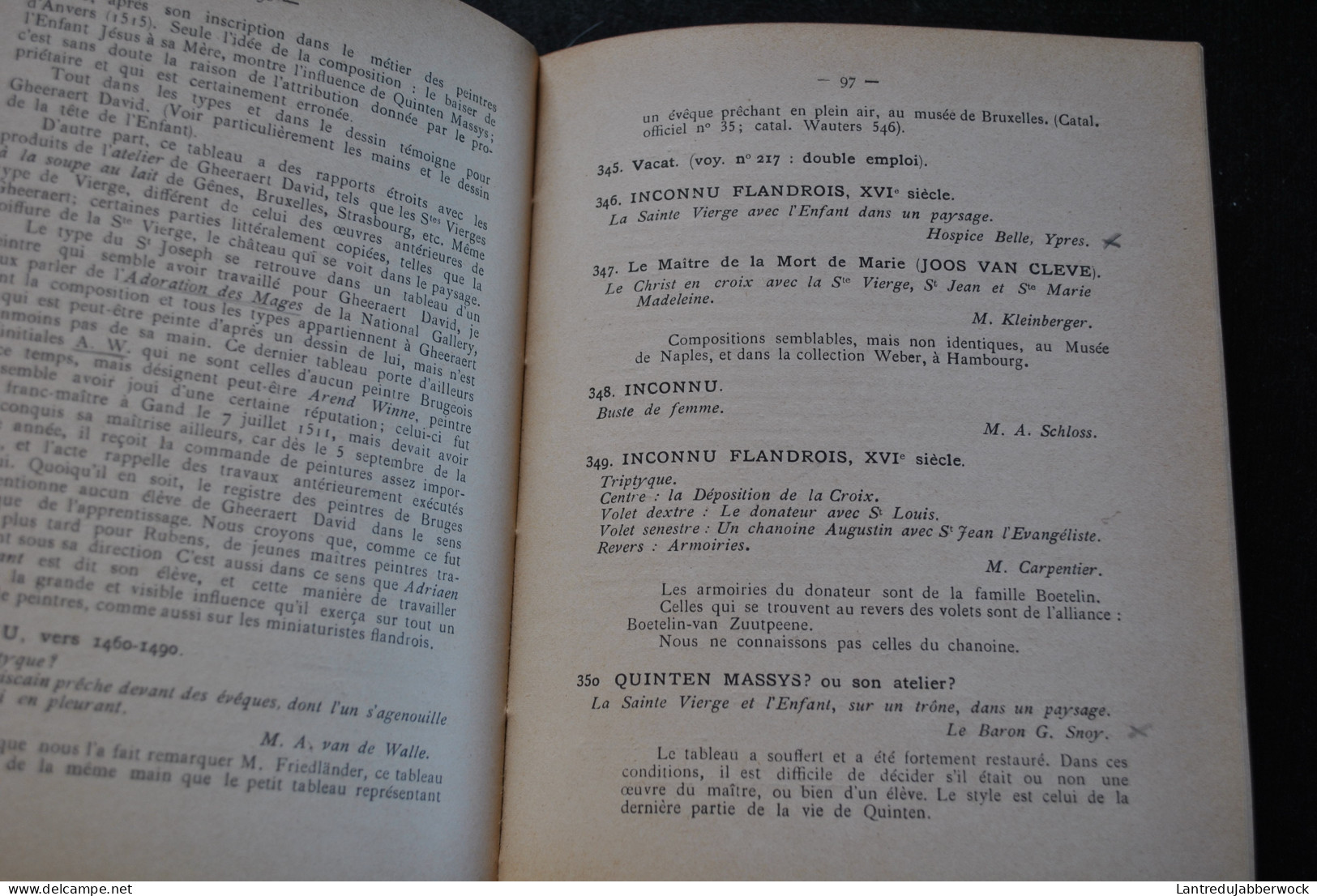 Georges H. DE LOO Bruges 1902 Exposition de tableaux flamands des XIVè XVè XVIè siècles Catalogue critique RARE reliure