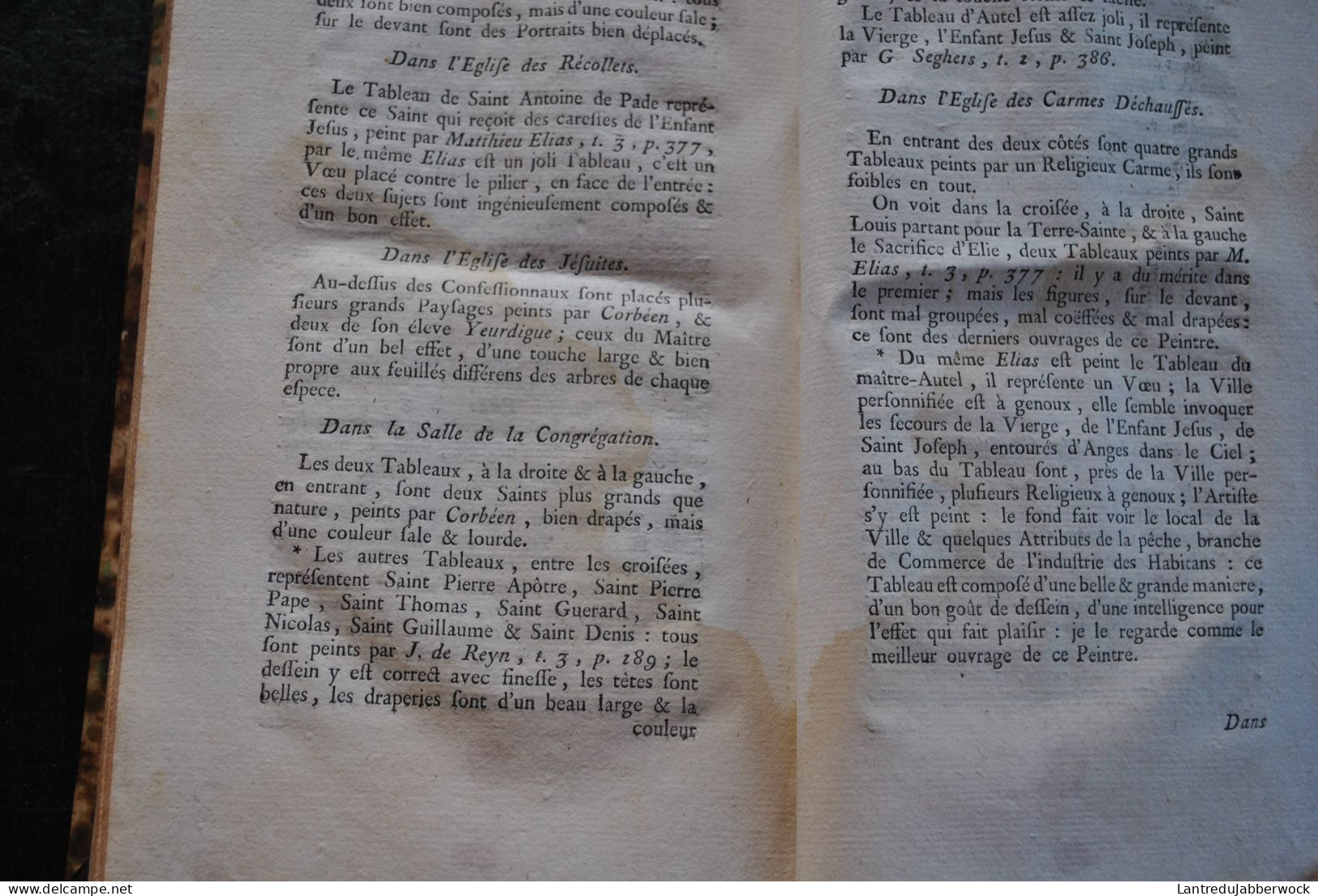 DESCAMPS Vie des Peintres Flamands Allemands et Hollandais + Voyage de la Flandre et du Brabant Complet 5 vol 1753- 1769