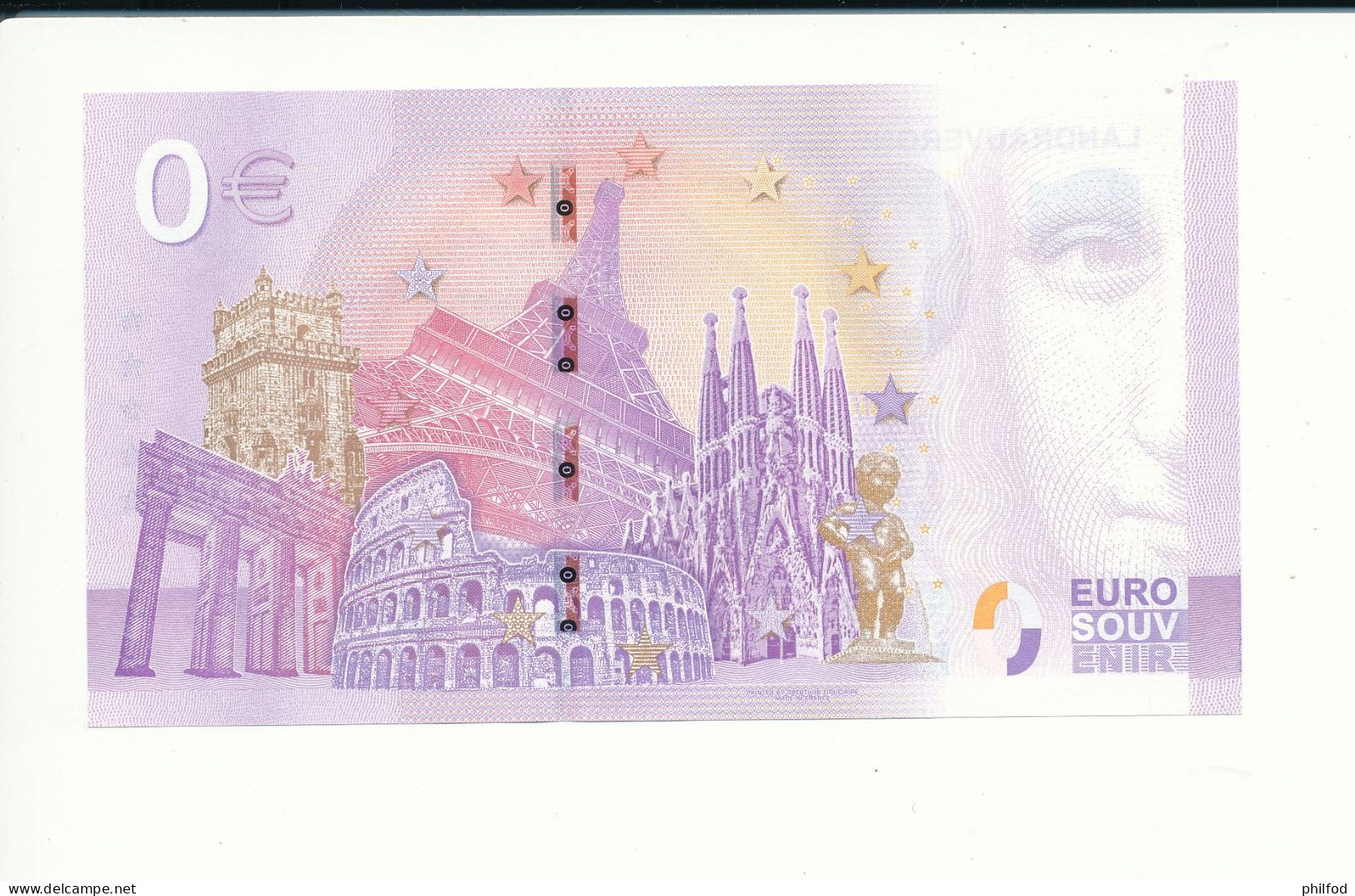 Billet Touristique 0 Euro - LANDRAUVERGNE SINCE 2009 - UEPS - 2023-2 - N° 1482 - Sonstige & Ohne Zuordnung