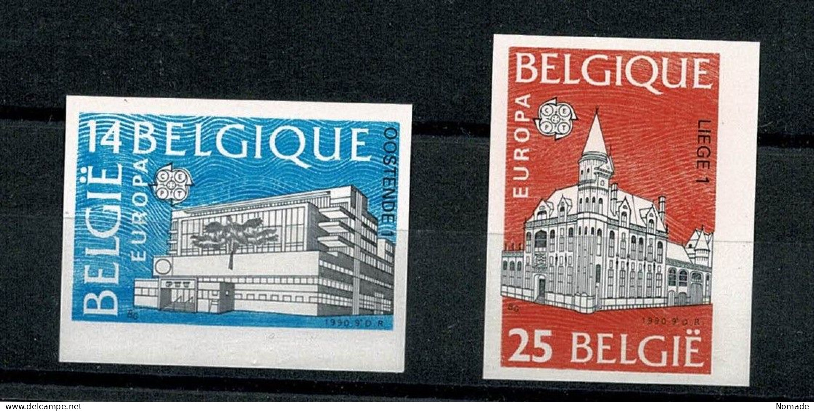 Belgique NON DENTELE COB 2367-2368 ND Europa Rare 1000 Ex. Cote 100 € - 1981-2000