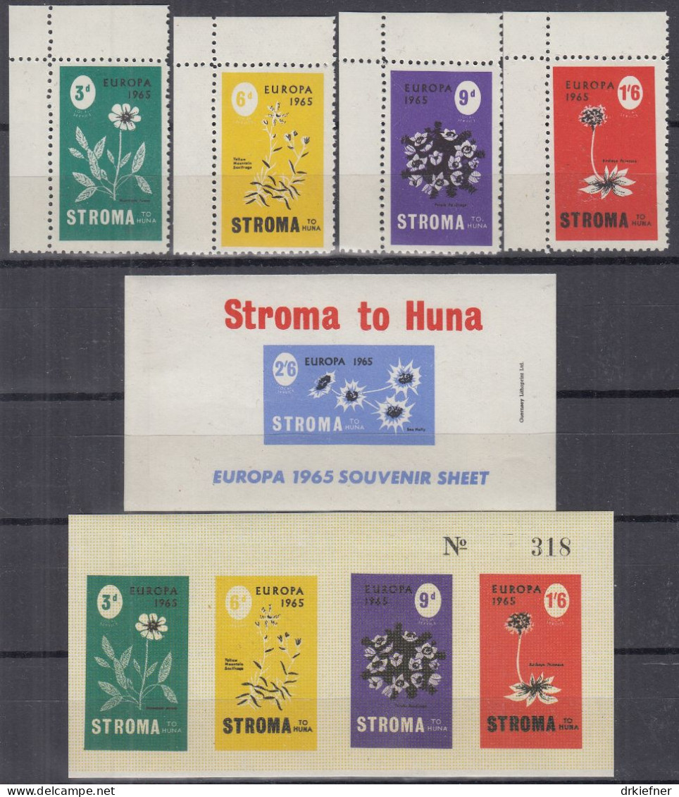 INSEL STROMA (Schottland), Nichtamtl. Briefmarken, Stroma To Huna, 2 Blöcke +4 Marken, Postfrisch **, Europa 1965 - Ecosse