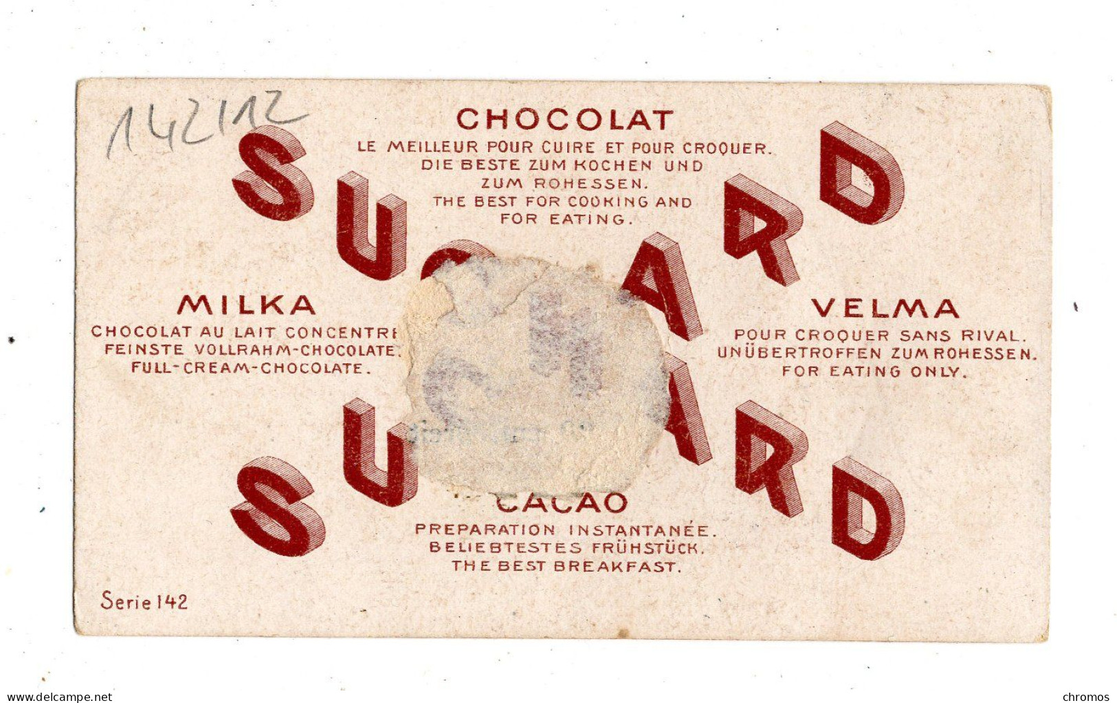 Chromo Chocolat Suchard, 142 / 12, Animaux Sauvages, Péroquets - Suchard