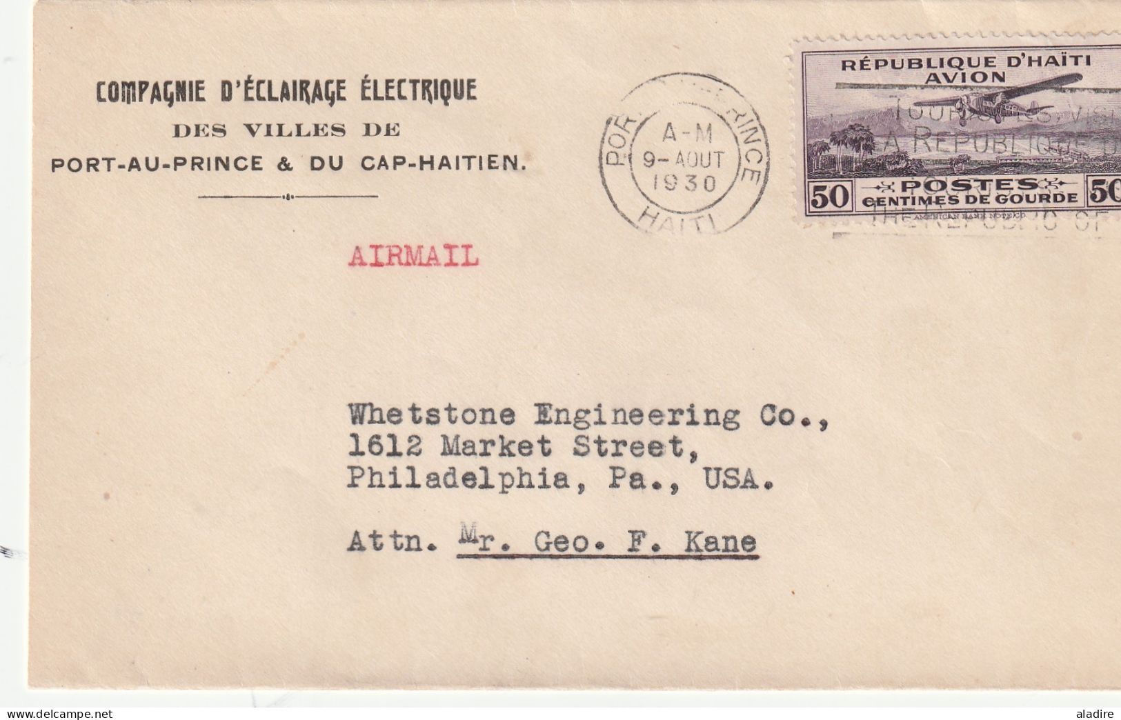 HAITI - 2 lettres maritimes par voie anglaise (1861 et 1863) et deux lettres par avion vers les USA (1930 et 1934)